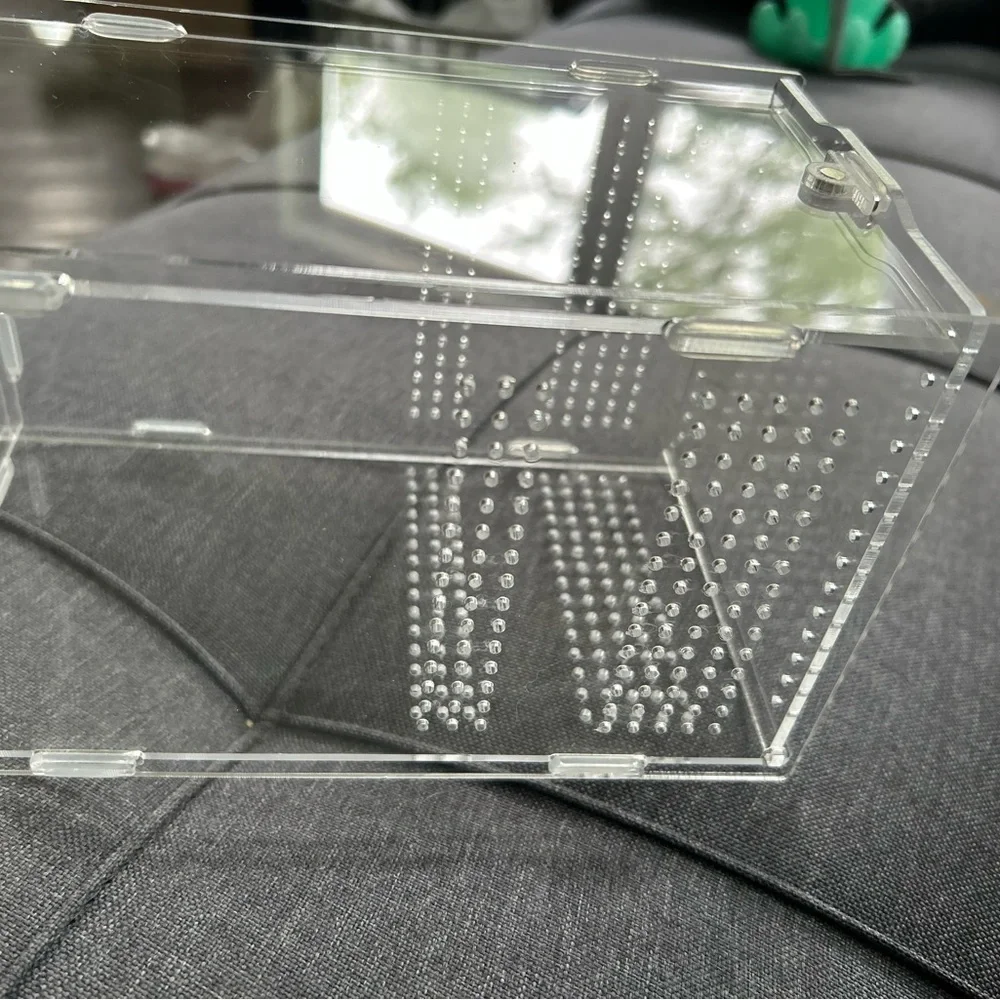Clear Jumping Spider Tarantula Small Animal Reptile Acrylic Enclosure Cage Home